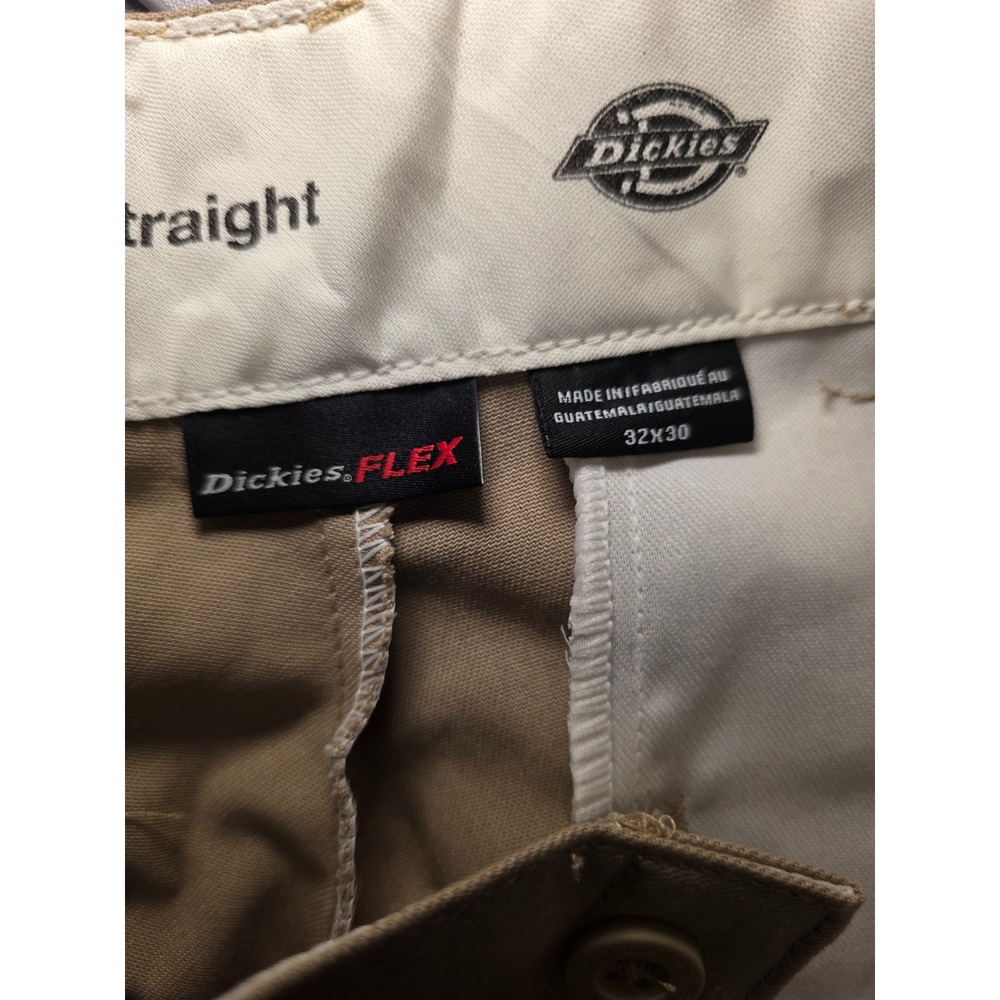Dickies Flex Regular Fit Straight Leg Cargo Pants Mens 32x30 Khaki Workwear NEW - Picture 3 of 6
